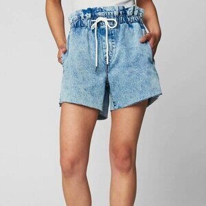 𝅺BLANK Nyc Bnwot Womens Paperbag Jean Shorts Drawstring Cutoff Acid Wash
